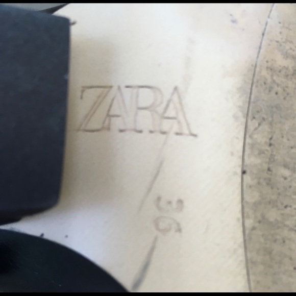 ZARA Black Leather Western Ankle Booties 36 - Picture 3 of 4